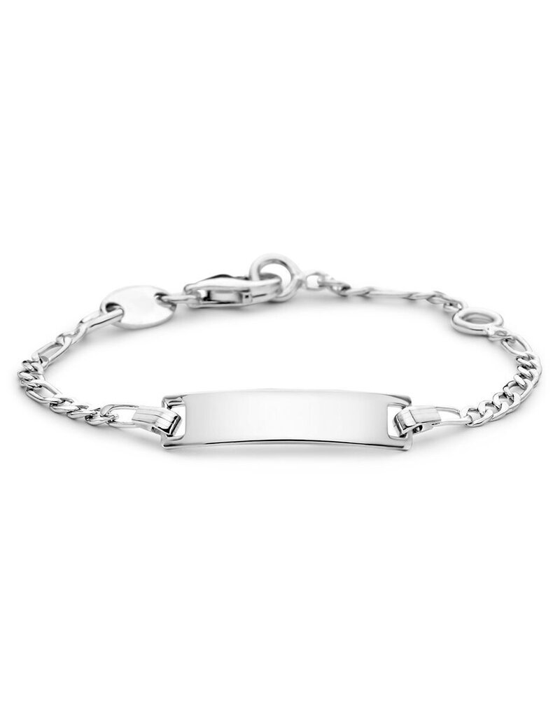 Zilveren graveerarmband - Gerhodineerd - Figaro - 9-11 cm