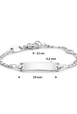 Zilveren graveerarmband - Gerhodineerd - Figaro - 9-11 cm