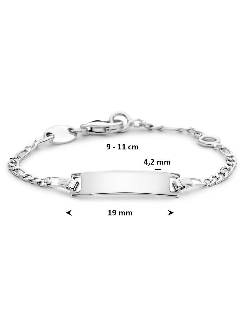Zilveren graveerarmband - Gerhodineerd - Figaro - 9-11 cm