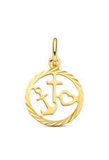 Gouden hanger - 14 karaats - Geloof, hoop en liefde - Gediamanteerd