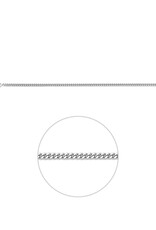 Zilveren lengtecollier - Gerhodineerd - Gourmet - 1.7 mm