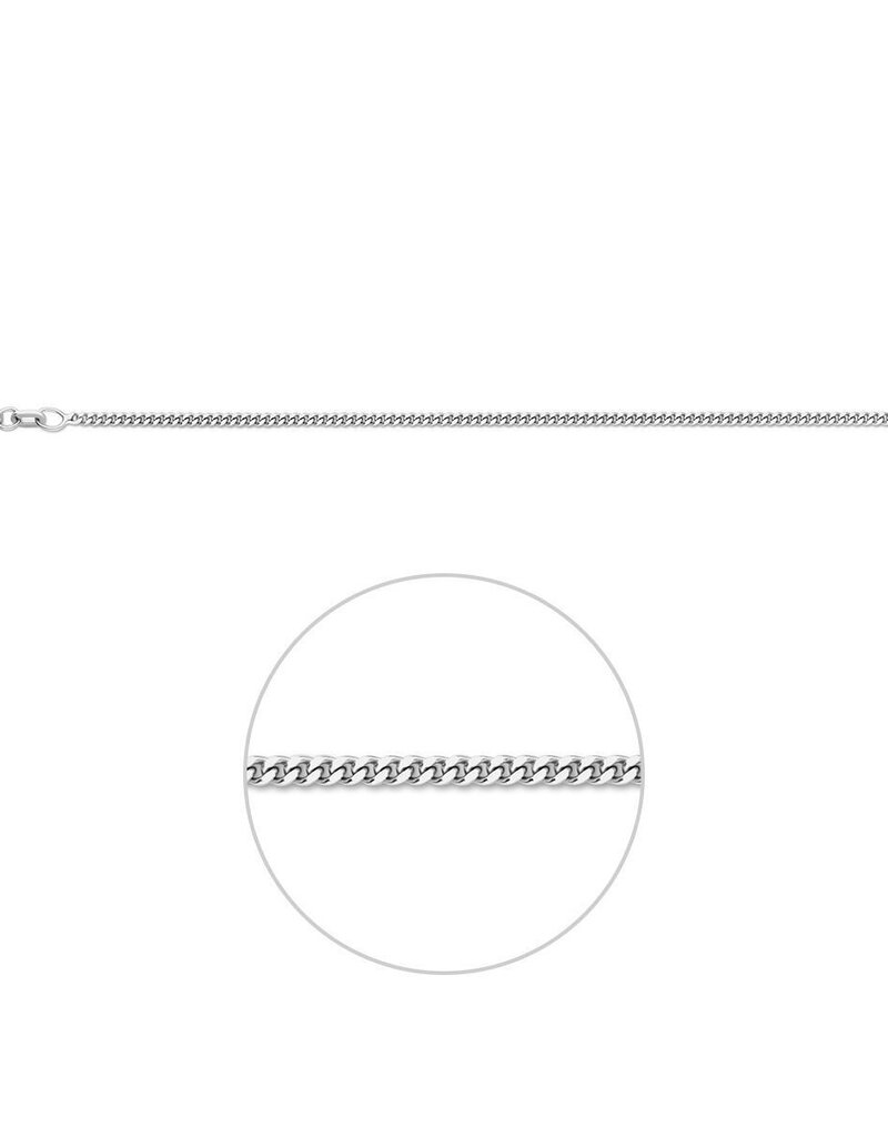 Zilveren lengtecollier - Gerhodineerd - Gourmet - 1.7 mm