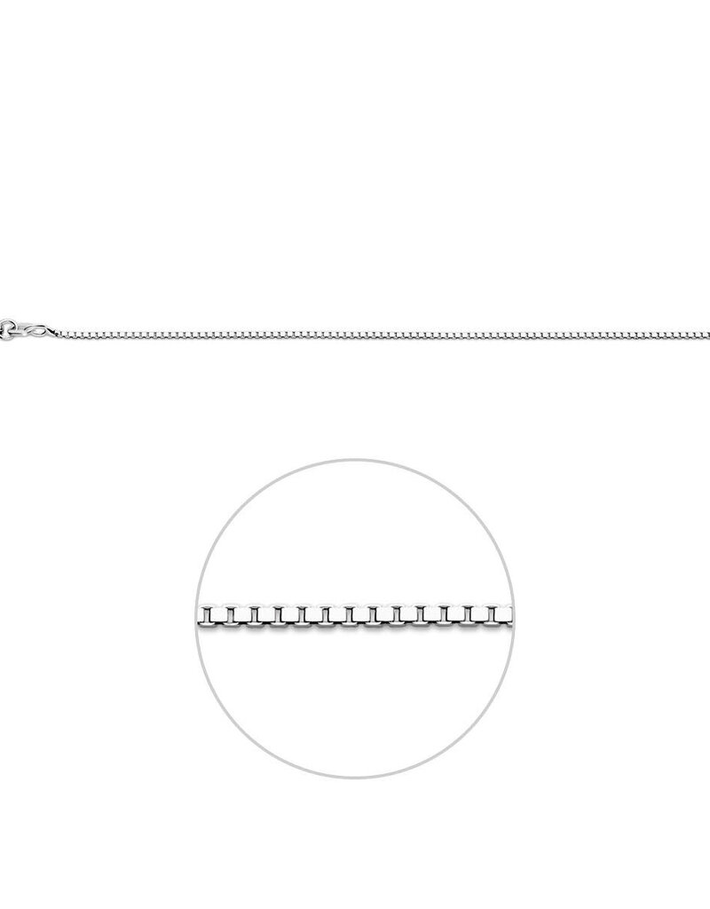 Zilveren lengtecollier - Gerhodineerd - Venetiaans -1,1 mm