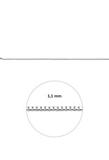 Zilveren lengtecollier - Gerhodineerd - Venetiaans -1,1 mm