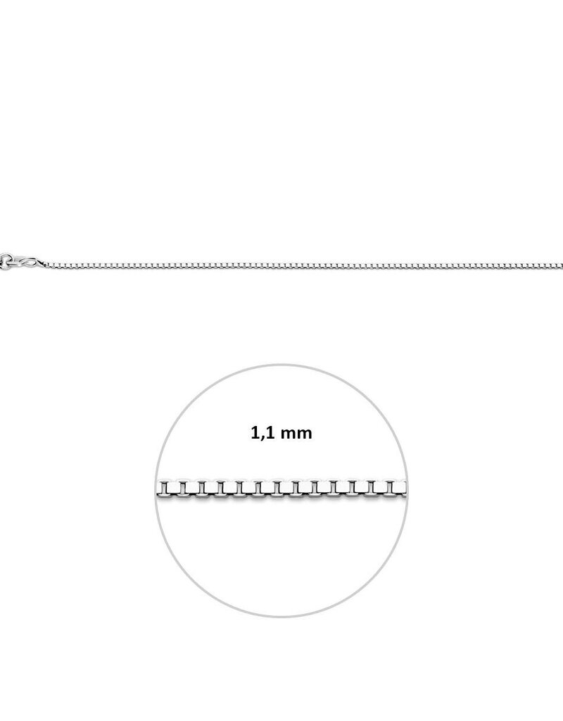 Zilveren lengtecollier - Gerhodineerd - Venetiaans -1,1 mm
