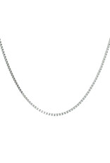 Zilveren lengtecollier - Gerhodineerd - Venetiaans -1,1 mm