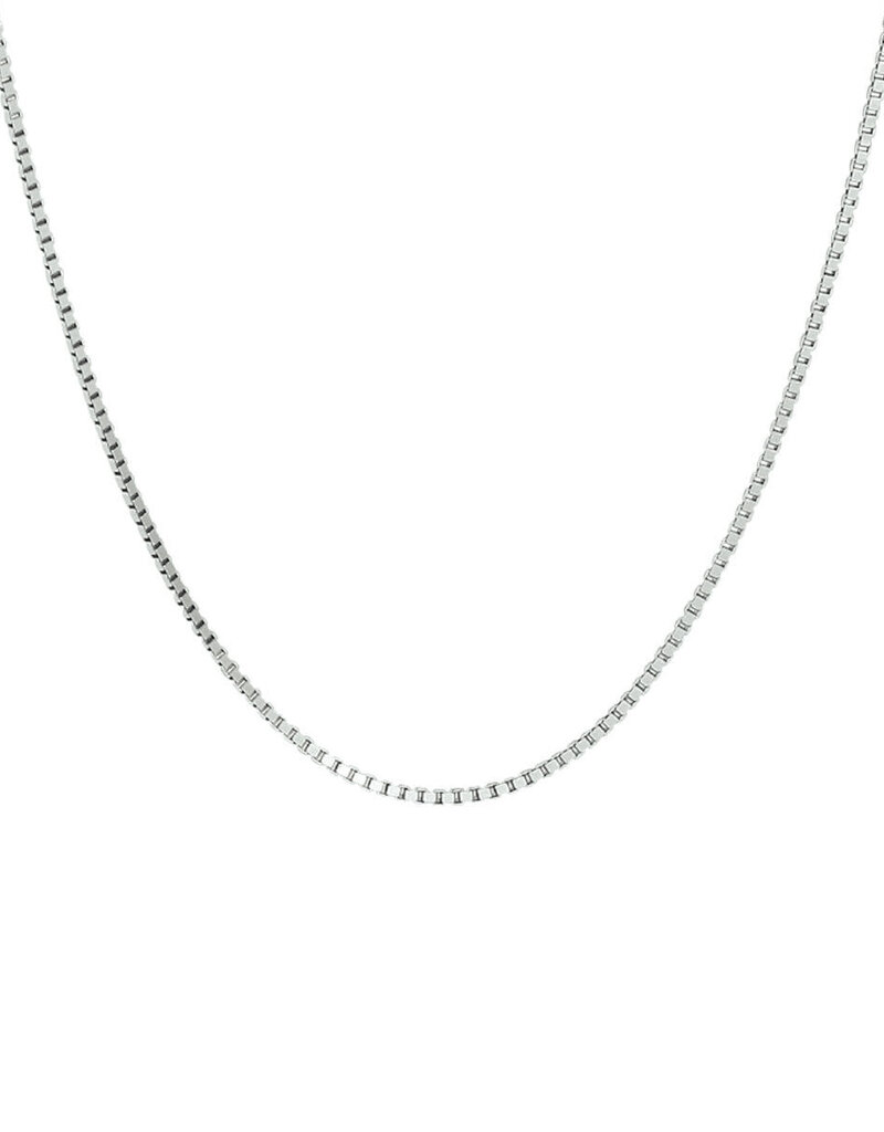 Zilveren lengtecollier - Gerhodineerd - Venetiaans -1,1 mm
