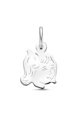 Zilveren kinderkopje - Meisje - 14 x 10 mm