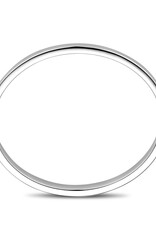Zilveren bangle - Gerhodineerd - Vlakke buis - Scharnier - 6 mm - 60 mm