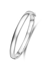Zilveren bangle - Gerhodineerd - Bolle buis - Scharnier - 7 mm - 60 mm