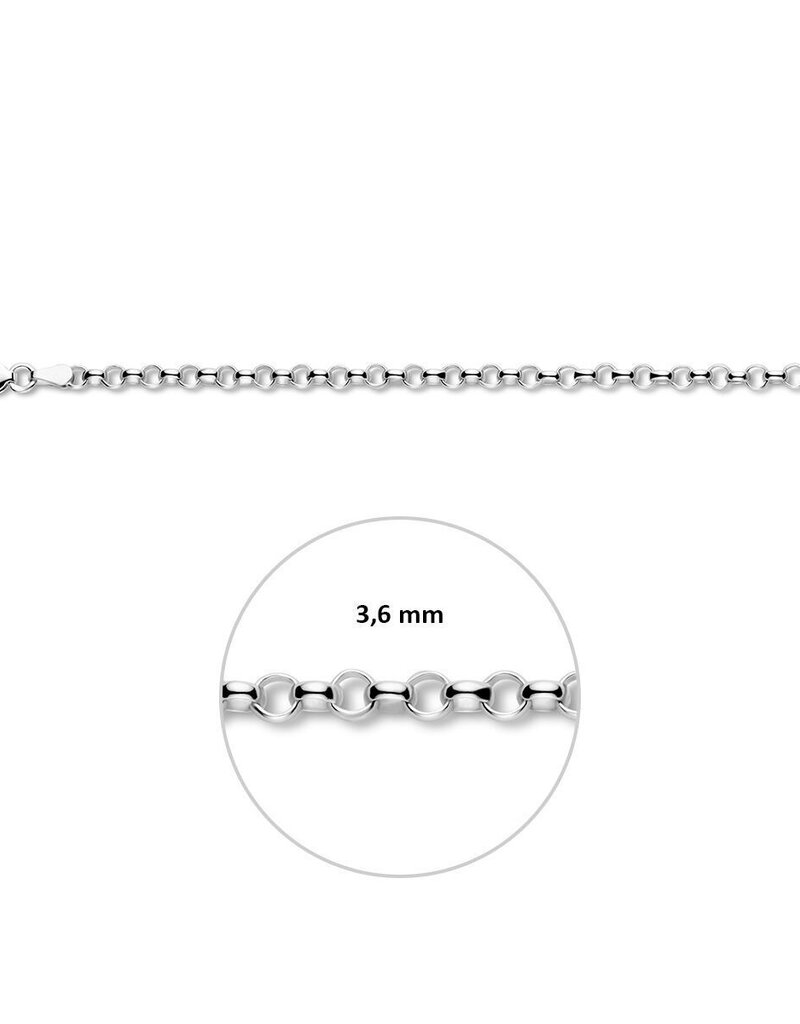 Zilveren armband - Gerhodineerd - Jasseron - 3.5 mm - 15 cm