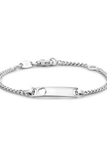 Zilveren graveerarmband - Gerhodineerd - Gourmet - Hartje - 11-13 cm
