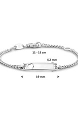 Zilveren graveerarmband - Gerhodineerd - Gourmet - Hartje - 11-13 cm