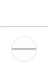 Zilveren lengtecollier - Anker gediamanteerd - 1,3 mm