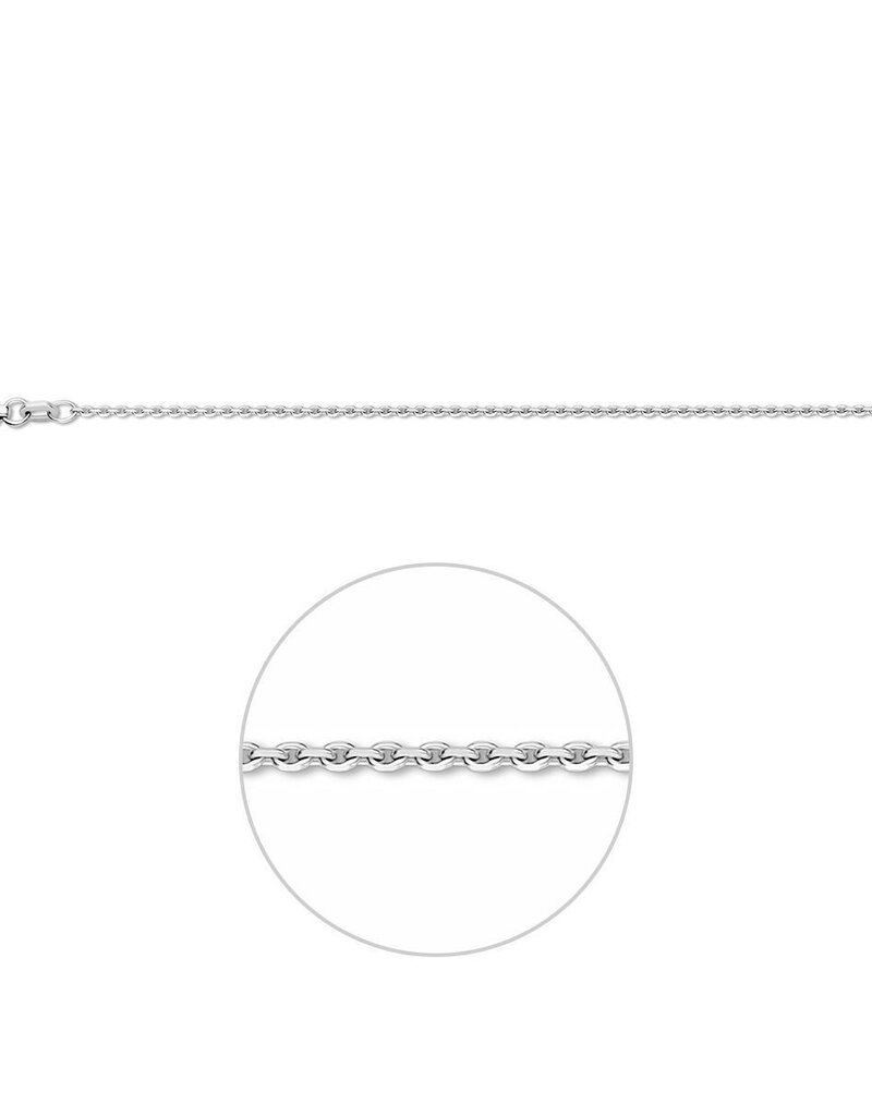 Zilveren lengtecollier - Anker gediamanteerd - 1,3 mm