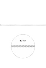 Zilveren lengtecollier - Anker gediamanteerd - 1,3 mm