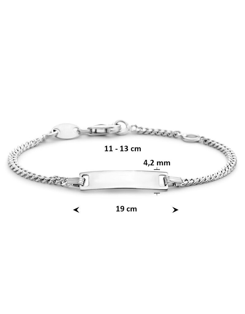 Zilveren graveerarmband - Gerhodineerd - 11-13 cm