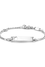 Zilveren graveerarmband - Gerhodineerd - Figaro - Hartje - 9-11 cm