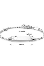 Zilveren graveerarmband - Gerhodineerd - Figaro - Hartje - 9-11 cm