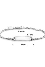 Zilveren graveerarmband - Gerhodineerd - Gourmet plaat - 4,2 mm - 9-11 cm
