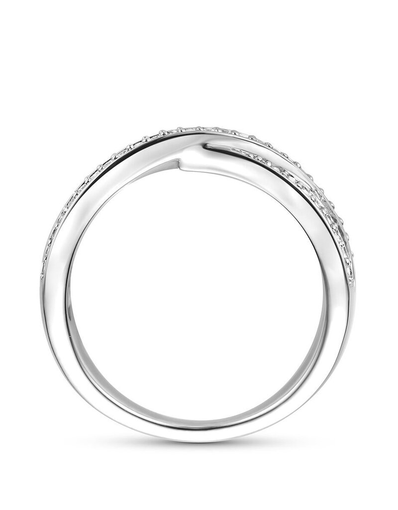 Zilveren ring - Gerhodineerd - Zirkonia - Maat 17.75
