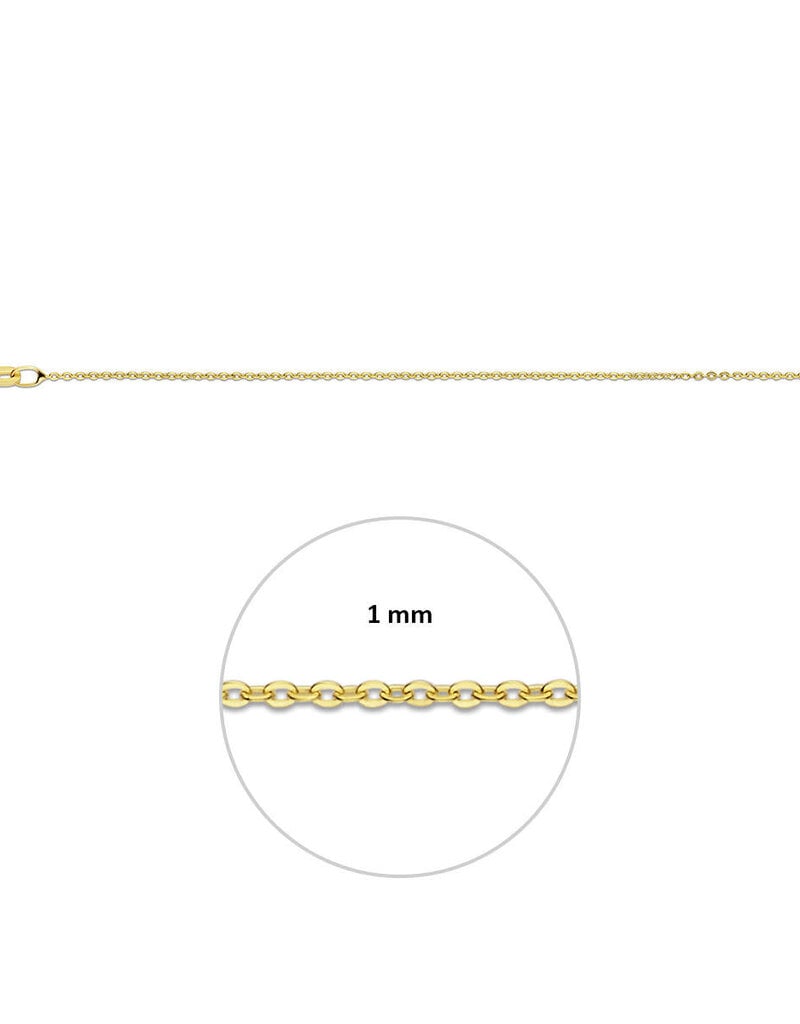 Gouden lengtecollier - Anker - 1 mm - 41/43/45 cm