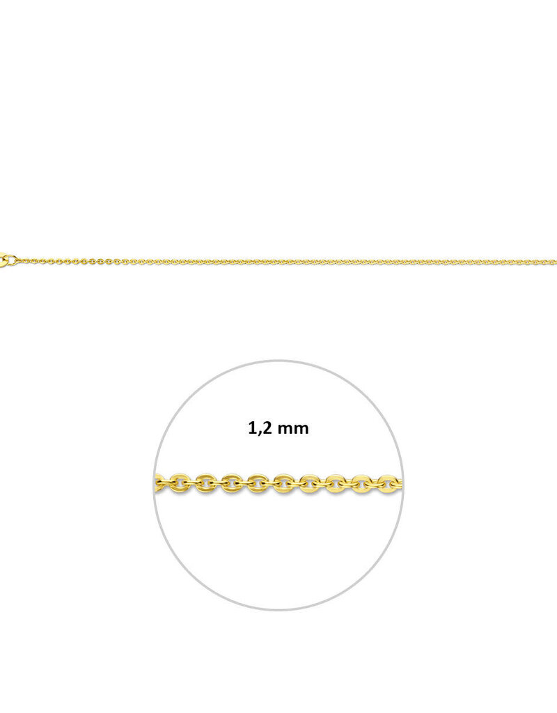 Gouden lengtecollier - 14 karaats - Anker - 1.2 mm - 41/43/45 cm