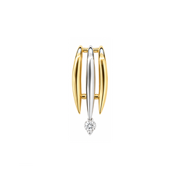 Bernstein Gouden hanger - 14 karaats - Bicolor - Briljant - 0.03 crt