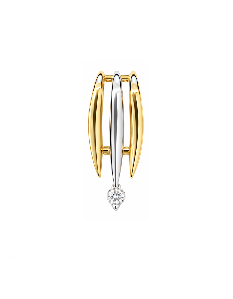 Bernstein Gouden hanger - 14 karaats - Bicolor - Briljant - 0.03 crt