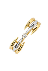 Bernstein Gouden ring - 14 karaats - Bicolor - Briljant - 0.06 crt - Maat 19