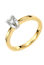 Gouden ring - 14 karaats - Briljant - 0.20 crt - Maat 17.5