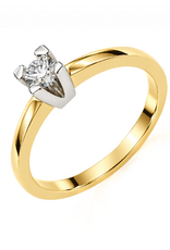Gouden ring - 14 karaats - Briljant - 0.15 crt - Maat 17.5
