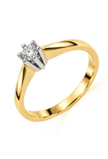 Gouden ring - 14 karaats - Briljant - 0.15 crt - Maat 17.5