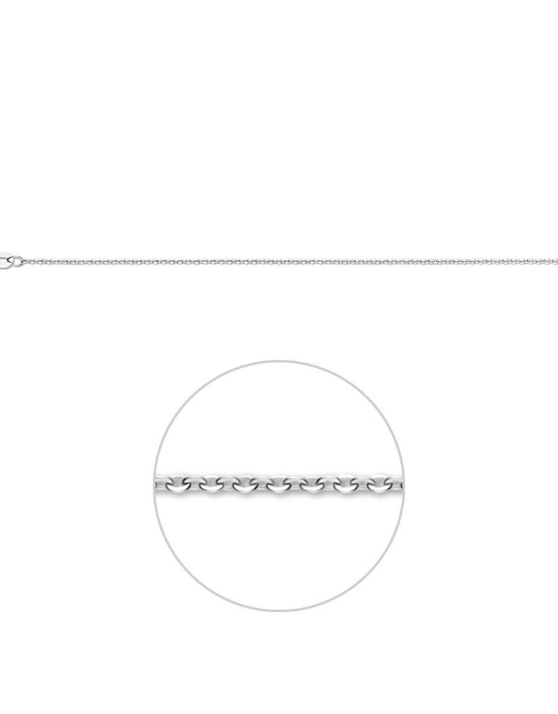 Wit gouden lengtecollier - 14 karaats - Anker - 1.0 mm - 41/43/45 cm