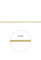Gouden lengtecollier - 14 karaats - Gourmet - 1.1 mm - 41/43 /45 cm
