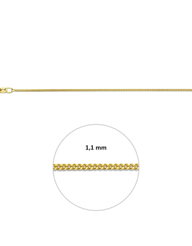Gouden lengtecollier - 14 karaats - Gourmet - 1.1 mm - 41/43 /45 cm