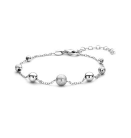 Zilveren armband - Gerhodineerd - Mat/glanzend - 16 + 3 cm