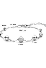 Zilveren armband - Gerhodineerd - Mat/glanzend - 16 + 3 cm