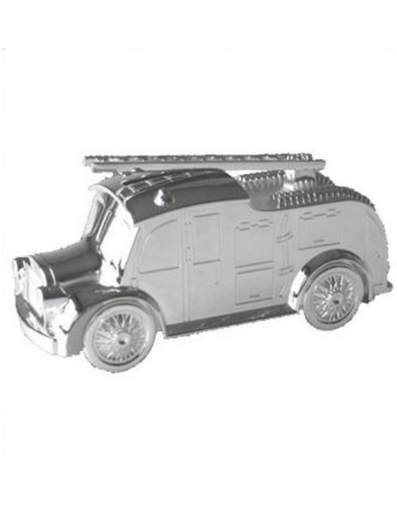 Geboortecadeau - Verzilverde spaarpot - Brandweerauto