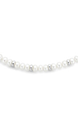 Zoetwaterparels collier - Zilveren bolletjes - 6.5 mm - 41 + 5 cm