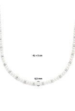 Zoetwaterparels collier - Zilveren bolletjes - 6.5 mm - 41 + 5 cm