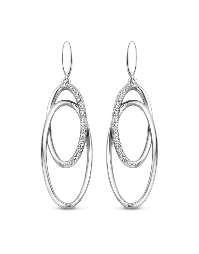 Rosa di Luca Italy Zilveren oorhangers - Gerhodineerd - Zirkonia