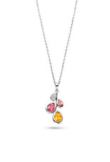 Rosa di Luca Italy Zilveren collier - Gerhodineerd - Gekleurde zirkonia - 45 cm