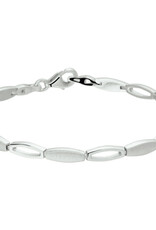 Zilveren armband - Gerhodineerd - Mat/glanzend - 19 cm