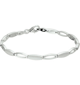 Zilveren armband - Gerhodineerd - Mat/glanzend - 19 cm