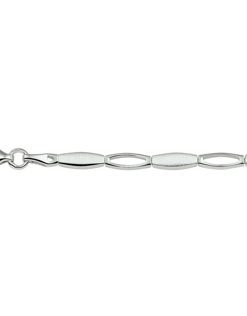 Zilveren armband - Gerhodineerd - Mat/glanzend - 19 cm
