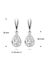 Zilveren oorhangers - Gerhodineerd - Zirkonia