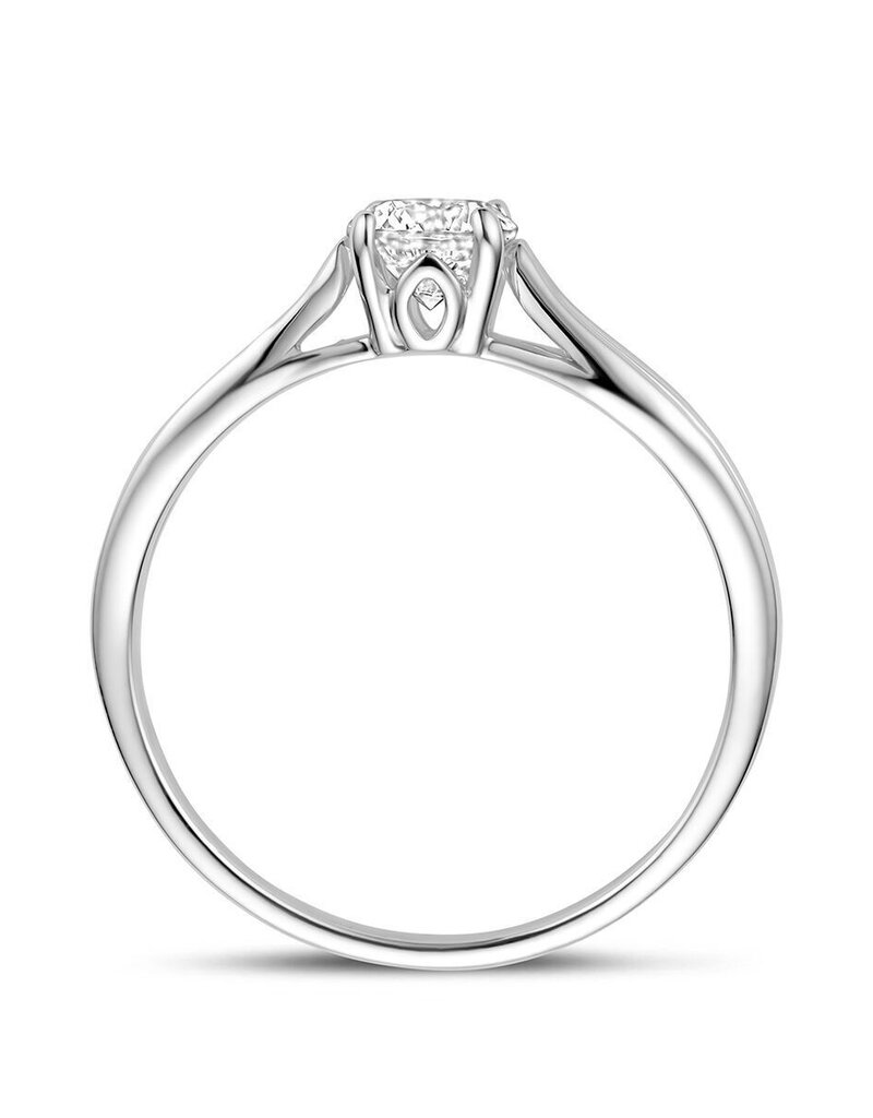 Zilveren ring - Gerhodineerd - Zirkonia - Maat 18.5