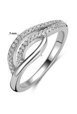 Zilveren ring - Gerhodineerd - Zirkonia - Maat 17.75