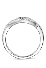 Zilveren ring - Gerhodineerd - Zirkonia - Maat 17.75